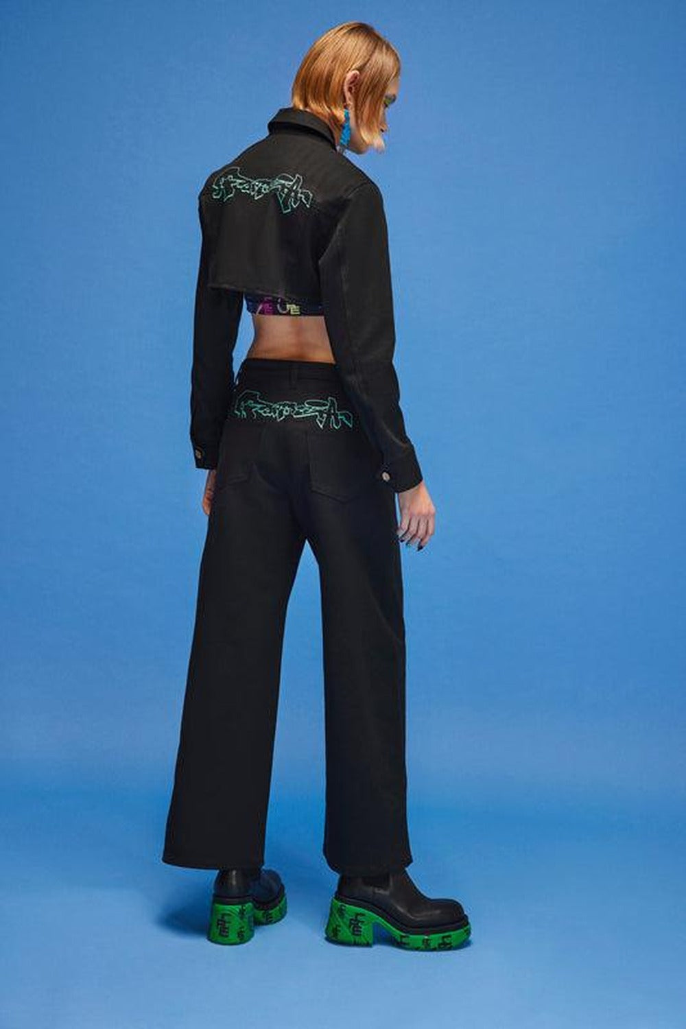 Ace Nayman-Sydney Black Printed Denim Pants-Kot Pantolon-2-Milagron.com