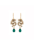 Aden Newyork-Dragon Küpe Altin Yeşi̇l-Küpe-1-Milagron.com