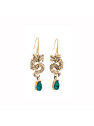 Aden Newyork-Dragon Küpe Altin Yeşi̇l-Küpe-2-Milagron.com