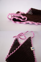 Waffle Kroşe Bandana - Dark Brown - 2