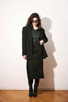 Agic-Düşük Bel Kargo Cepli Midi Boy Etek-Etek-1-Milagron.com