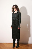 Agic-Düşük Bel Kargo Cepli Midi Boy Etek-Etek-6-Milagron.com