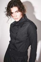 Agic-Füme Sivri Yaka Geniş Manşetli Gömlek-Gömlek-1-Milagron.com