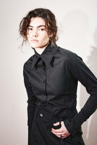 Agic-Füme Sivri Yaka Geniş Manşetli Gömlek-Gömlek-6-Milagron.com