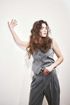 Agic-Gri Kısa Yelek-Yelek-5-Milagron.com