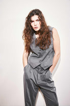 Agic-Gri Kısa Yelek-Yelek-7-Milagron.com