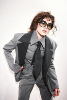 Agic-Oversize Gri Füme Astarlı Ceket-Ceket-5-Milagron.com