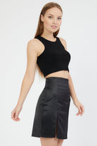 Delicia Spor Crop Top | Siyah