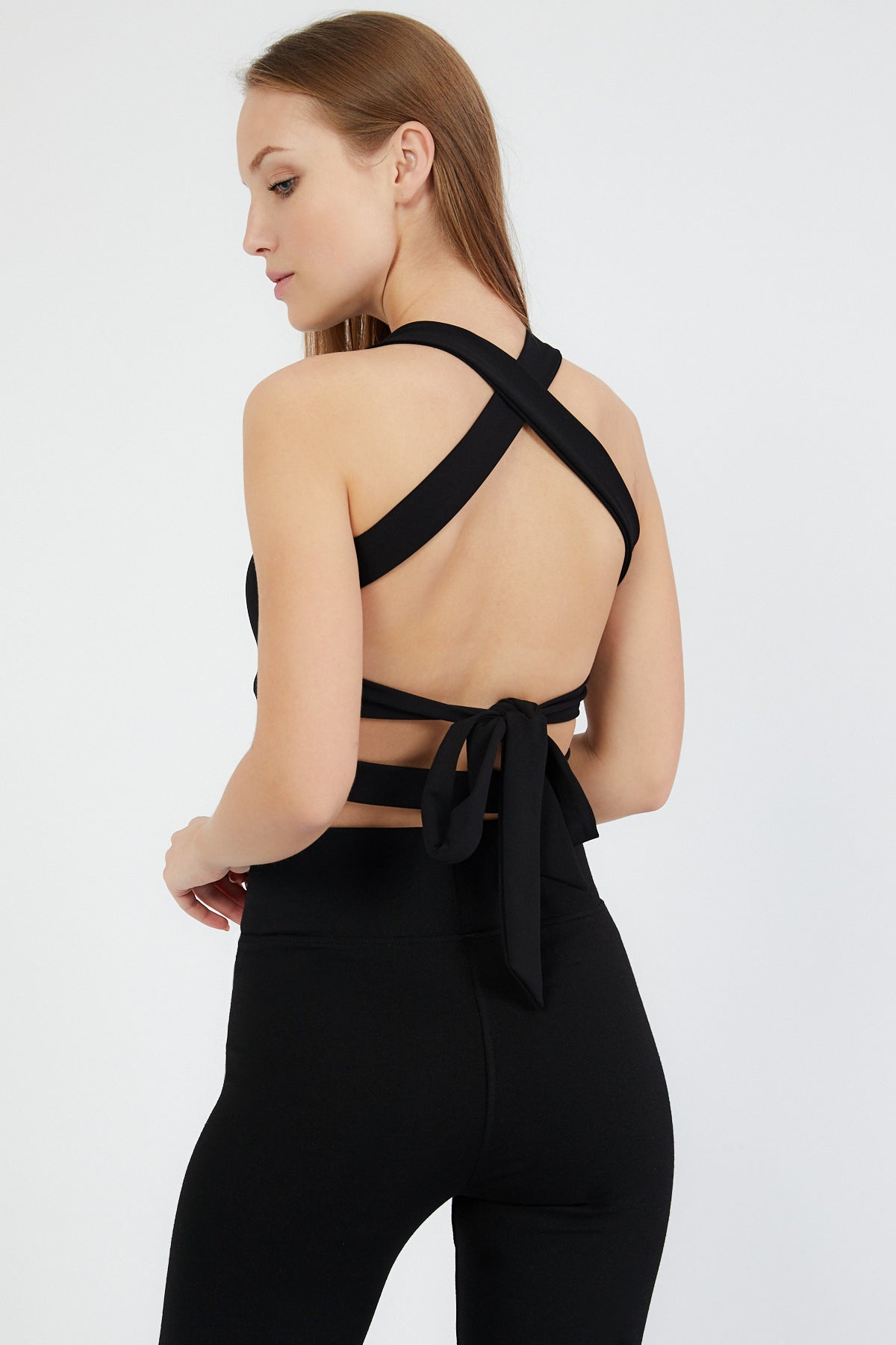 Arya Sırt Detaylı Crop Top | Siyah