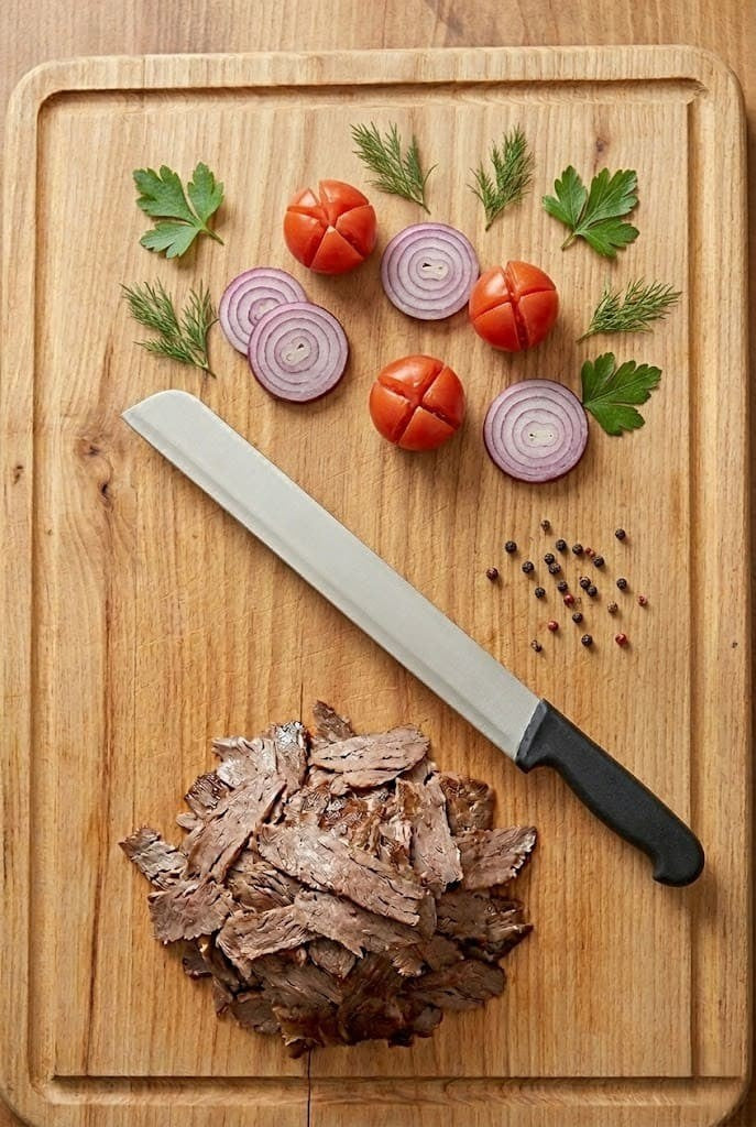 Sürmene Döner Bıçağı Kaşar Ve Kavurma Bıçak Paslanmaz Çelik 48 Cm Dönerci Bıçağı Sürbisa 61633
