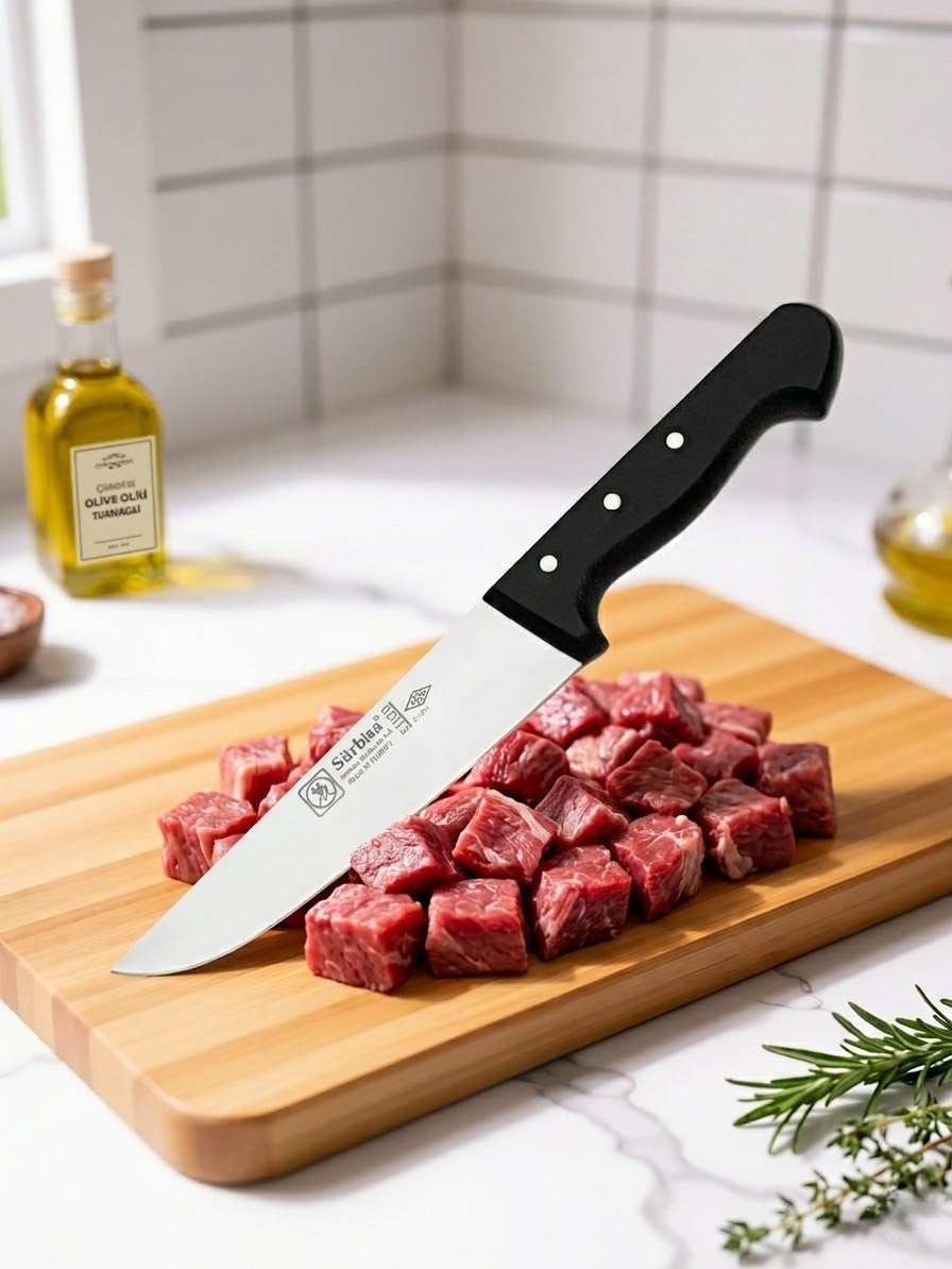 Sürmene Kasap Bıçağı 30 Cm Pimli Dayanıklı Keskin Et Bıçağı Kuşbaşı Ve Kurban Kesim Sürbisa 61020