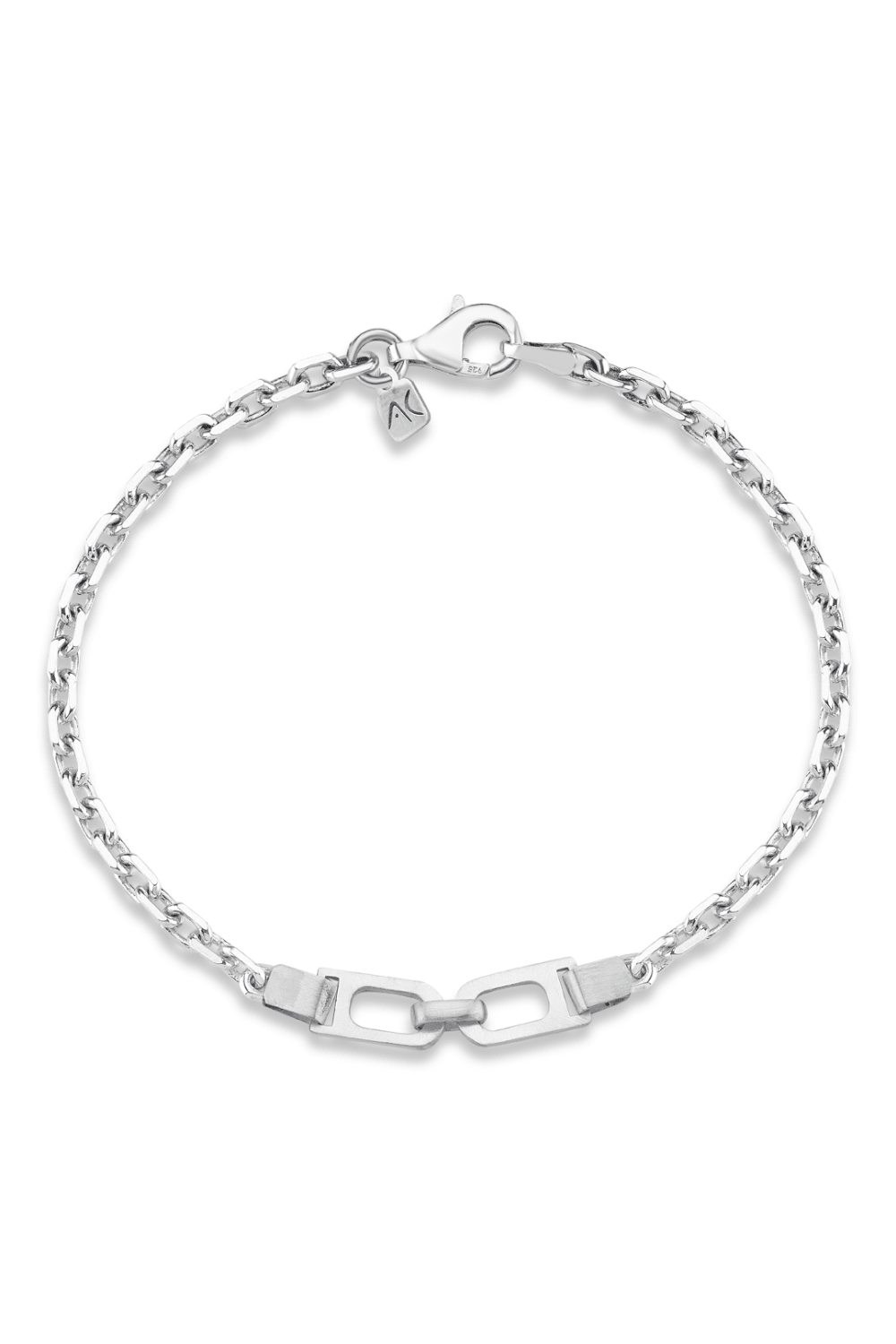 Aleyna Cebeci Jewelry-Clamp Zincir Bileklik, 925 Ayar Gümüş-Bileklik-1-Milagron.com