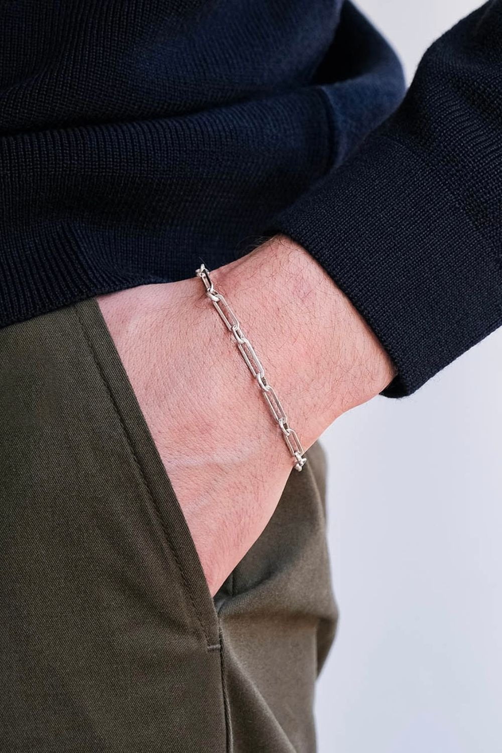 Aleyna Cebeci Jewelry-Rectangle Zincir Bileklik, 925 Ayar Gümüş-Bileklik-3-Milagron.com