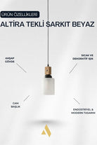 Alldesco Altira Ahşap Tekli Sarkıt Avize - 3