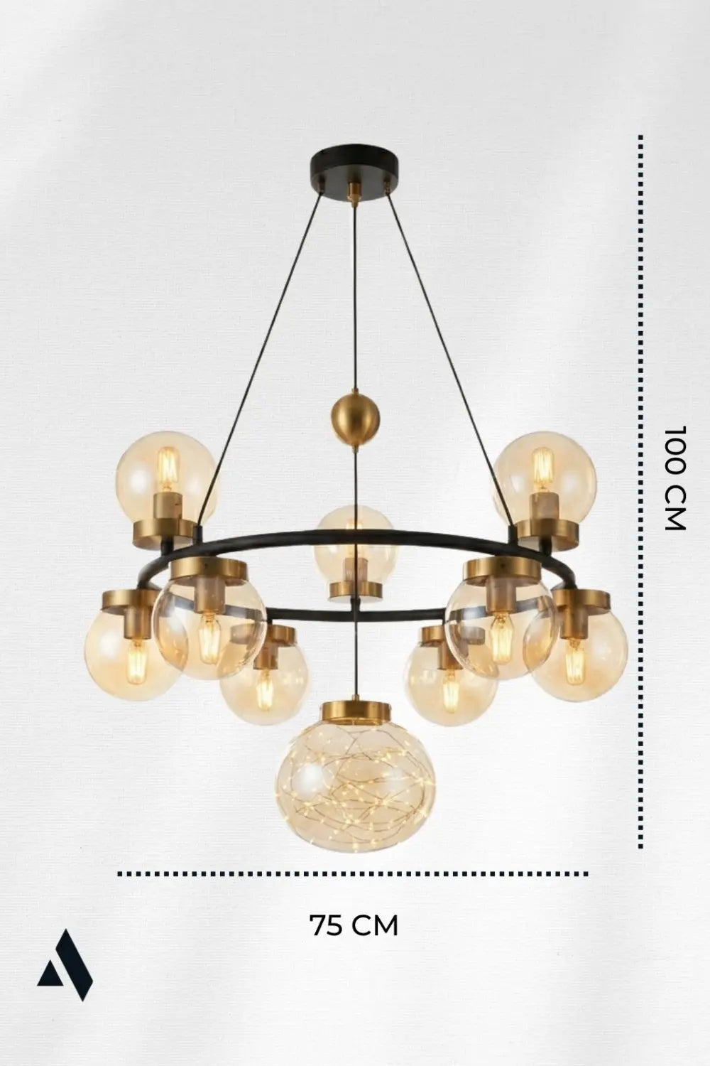 Celestra 9'lu Bal Camlı Modern Salon Avizesi - 5