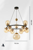 Celestra 9'lu Bal Camlı Modern Salon Avizesi - 5