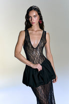 Alreves-Bruma Lace Balloon Skirt Maxi Dress-Elbise-4-Milagron.com