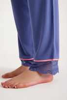 Dream Gri Mavi Viskon Kumaş Pijama Takım - 2