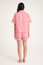 Dream Pembe Viskon Kumaş Maskülen Şort Pijama Takım - 2