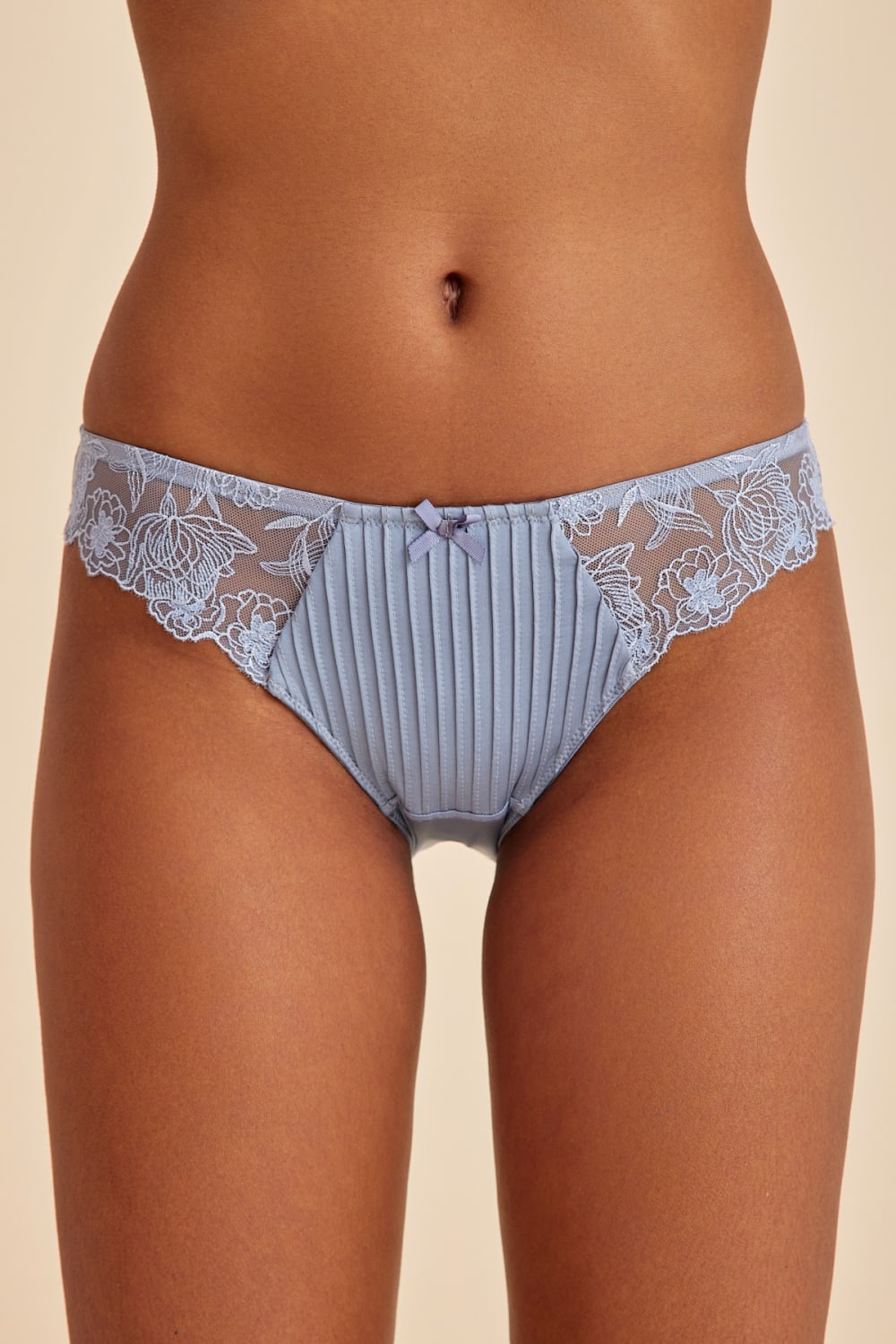 Amarelle-Paris Gri Mavi Dantelli Slip Külot-Bikini Külot-3-Milagron.com