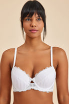 Amarelle-Paris Ekru Balenli Dantelli Dolgulu Push-up Sütyen-Sütyen-1-Milagron.com