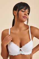 Amarelle-Paris Ekru Balenli Dantelli Dolgulu Push-up Sütyen-Sütyen-2-Milagron.com