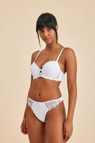 Amarelle-Paris Ekru Balenli Dantelli Dolgulu Push-up Sütyen-Sütyen-5-Milagron.com