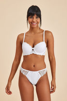 Amarelle-Paris Ekru Balenli Dantelli Dolgulu Push-up Sütyen-Sütyen-6-Milagron.com