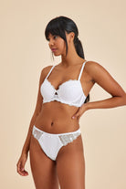 Amarelle-Paris Ekru Balenli Dantelli Dolgulu Push-up Sütyen-Sütyen-7-Milagron.com