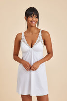 Amarelle-Paris Ekru Dantelli Kumaş Gecelik-Gecelik-1-Milagron.com