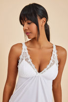 Amarelle-Paris Ekru Dantelli Kumaş Gecelik-Gecelik-6-Milagron.com