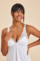 Amarelle-Paris Ekru Dantelli Kumaş Gecelik-Gecelik-7-Milagron.com