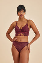 Amarelle-Roma Bordo Dantelli Dolgusuz Toparlayıcı Balkonet Sütyen-Sütyen-1-Milagron.com