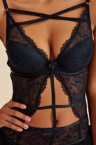 Amarelle-Roma Siyah Balenli Dantel Detaylı Babydoll-Babydoll-9-Milagron.com