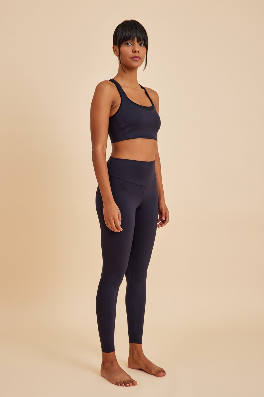 Amarelle-Sportive Siyah Light Touch Uzun Toparlayıcı Spor Taytı-Top-1-Milagron.com