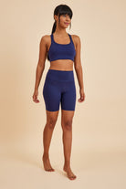 Amarelle-Sportive Lacivert Light Touch Kısa Toparlayıcı Spor Taytı-Activewear-4-Milagron.com
