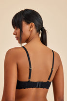 Amarelle-Victoria Siyah Balenli Dantelli Dolgusuz Toparlayıcı Balkonet Sütyen-Top-6-Milagron.com