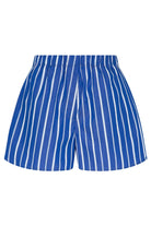 Amour Et Naturel-Beyaz Çizgili Beli Lastikli Şort-Şort-2-Milagron.com