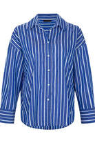 Amour Et Naturel-Beyaz Çizgili Oversize Gömlek-Gömlek-1-Milagron.com