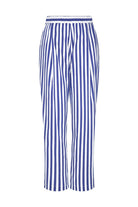 Amour Et Naturel-Beyaz Kalın Çizgili Beli Lastikli Bol Pantolon-Kumaş Pantolon-2-Milagron.com