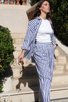 Amour Et Naturel-Beyaz Kalın Çizgili Oversize Gömlek-Gömlek-3-Milagron.com