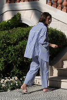 Amour Et Naturel-Beyaz Kalın Çizgili Oversize Gömlek-Gömlek-4-Milagron.com