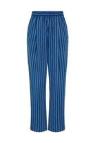Amour Et Naturel-Lacivert Çizgili Beli Lastikli Bol Pantolon-Pantolon-1-Milagron.com