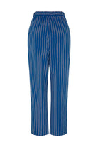 Amour Et Naturel-Lacivert Çizgili Beli Lastikli Bol Pantolon-Pantolon-2-Milagron.com