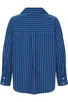 Amour Et Naturel-Lacivert Çizgili Oversize Gömlek-Gömlek-3-Milagron.com