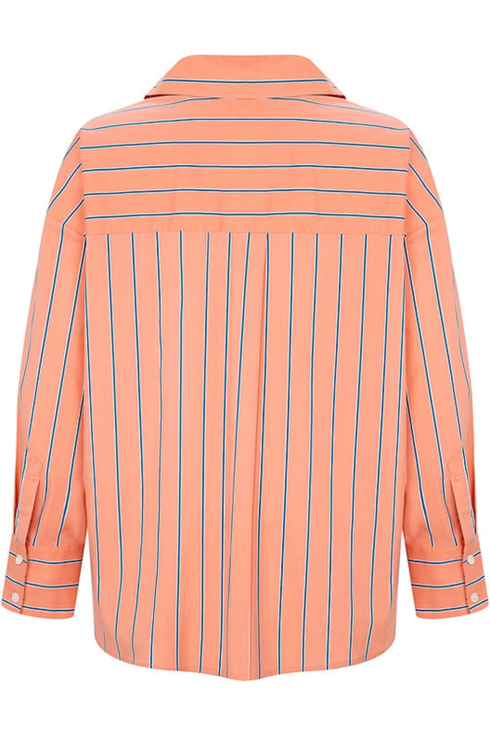 Amour Et Naturel-Mavi Çizgili Oversize Pembe Gömlek-Gömlek-2-Milagron.com