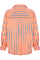 Amour Et Naturel-Mavi Çizgili Oversize Pembe Gömlek-Gömlek-2-Milagron.com