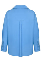 Amour Et Naturel-Nakışlı Oversize Gömlek Mavi-Gömlek-2-Milagron.com