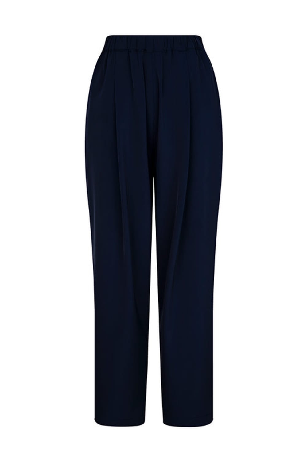 Amour Et Naturel-Tara Teknik Kumaşlı Pantolon Lacivert-Kumaş Pantolon-1-Milagron.com