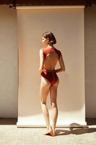 Anais & Margaux-Audrey Burgundy Swimsuit with Chain-Bikini & Mayo-3-Milagron.com